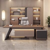 Scrivania Direzionale a L di Lusso Moderna per CEO/Manager con Funzione Elettrica
