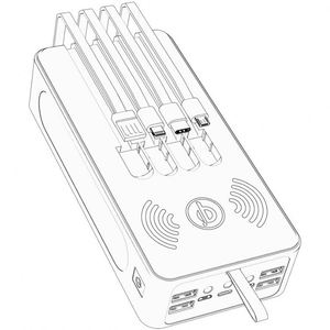 Batterie Externe Solaire PD18W avec Câble, Grande Capacité 30000mAh, 4 Ports de Charge Rapide, Boîtier en Plastique - Product Image 5