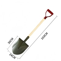 Pelle à main en acier au carbone, directement de l'usine, avec manche en bois dur et poignée ergonomique, garantie de 3 ans - Outils agricoles de qualité industrielle pour