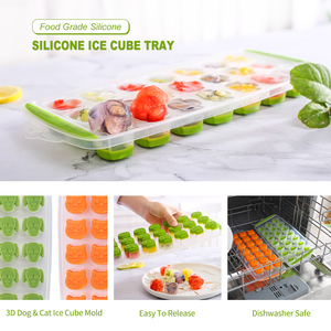 Molde de silicona para cubitos de hielo con forma de gato y perro, apto para alimentos, con tapa, para hacer dulces caseros. - Product Image 4