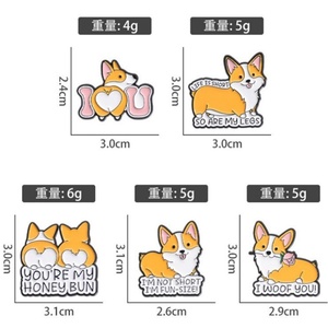 16 Estilos de Broches de Joyería de Moda, Lindos Broches de Animales de Dibujos Animados, Broches de Esmalte DIY con Diseño de Perro Corgi, Broche de Aleación de Anime para Ropa - Product Image 3