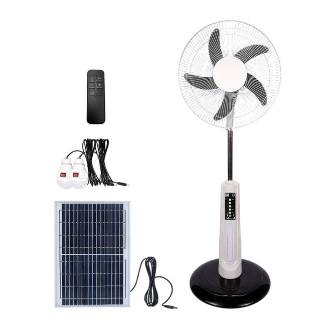 New Style 14 Inch Rechargeable Solar Panel Fan Electric Battery Brushless Motor Fan for House