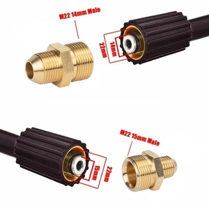 M18-M22 Male to Male Thread Brass Adapter 4500 PSI <b>Pressure</b> Washer Hose Coupling Connector Male Fitting Adapter - Product Image 5