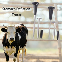 Aiguille de ponction du rumen pour bétail, trocar vétérinaire pour la dégonflée de l'estomac des bovins, des chèvres et des moutons