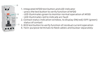 ADDF3-40 6A~40A AFDD + RCBO Protection contre les fuites de courant et les arcs électriques, capacité de coupure 6 kA, 230/240V, IP20, montage sur rail, matériau PA66, disjoncteur AFCI