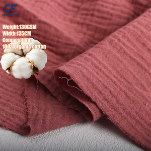 Rouleaux en gros de tissu mousseline double gaze 100% coton, doux, plissé, uni, blanc teint, pour emmaillotage bébé, à prix abordable - Product Image 2