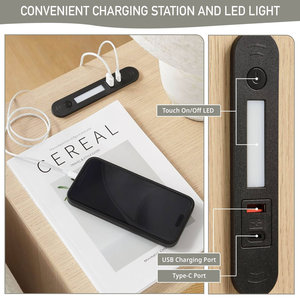 Mesa de Centro de Madera Rústica Rectangular Clásica con Almacenamiento y Tapa Elevable, Estilo Rabi Sabi, con USB, para Sala de Estar, Marca Kainice - Product Image 4