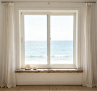 Fenêtre coulissante horizontale en PVC avec cadre en plastique, design moderne, isolation thermique, étanche, pour cuisine et hôtel