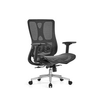 Chaise de bureau/gaming ergonomique moderne avec appui-tête 2D réglable, dossier en maille, base pivotante en aluminium, inclinable, confortable et durable