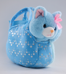 Sac à main en forme de chat <span class=keywords><strong>bleu</strong></span>, jouet en peluche mignon en forme de chat - Product Image 2