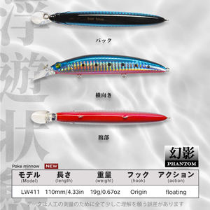 Leurre Minnow Hunt House de haute qualité 110mm 19g, leurre flottant, appât dur pour la pêche au bar en mer - Product Image 2