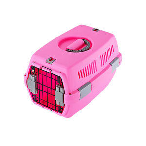 Kilitlenebilir taşınabilir Pet köpek sandık kafes plastik açık küçük evcil hayvan taşıyıcı stoklanan kedi kafesi - Product Image 5