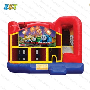 Casa de rebote Modular de tren para niños, parque infantil inflable al aire libre - Product Image 2