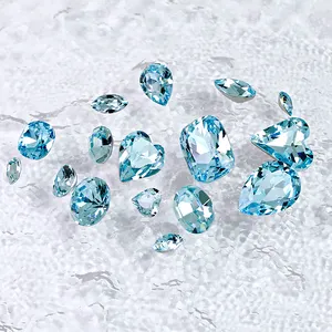 High Quality K9 Fancy Stone Aquamarine Color Crystal Rhinestones Wholesale Loose Crystal Beads For Nail Art Decoration
