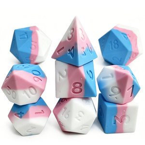 Cute Stress Relief <b>Squishy</b> DND Dice Sets D4-D20 Polyhedral Silicone DND Dice Set Bulk OEM ODM Available for D&D TRPG Gift - Product Image 3