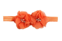 Bandeaux pour bébé tendance, en nylon et en mousseline de soie, avec strass floraux, écologiques, lavables, accessoires pour cheveux d'enfants