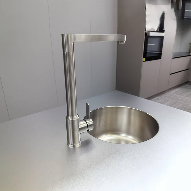 kitchen taps polished nickel