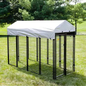 High Quality Outdoor Foldable Pets Exercise Fence Heavy Duty Metal Playpen Pet Tall Dog Playpen With Roof