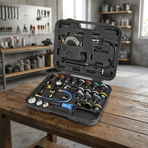 Kit de Prueba de Fugas del Sistema de Refrigeración y Kit de Recarga de Refrigerante Tipo Vacío, Juego de Herramientas Manuales Universales para Vehículos - Product Image 2