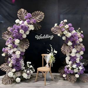 Arche florale artificielle blanche pour mariage, décoration d'arche de fleurs, arrangement floral - Product Image 4