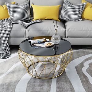 <span class=keywords><strong>Mesa</strong></span> de centro <span class=keywords><strong>central</strong></span> redonda con marco de metal <span class=keywords><strong>para</strong></span> <span class=keywords><strong>sala</strong></span> de estar de cristal negro <span class=keywords><strong>para</strong></span> el hogar, bar, cocina, centro comercial o comedor, <span class=keywords><strong>mesa</strong></span> de té de madera - Product Image 1