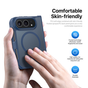 Suitable for Apple <b>folding</b> <b>screen</b> magnetic phone case iPhone Ultra matte skin feel transparent lightweight <b>folding</b> <b>screen</b> phone - Product Image 4