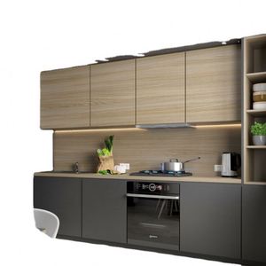 Nouvelle conception de cuisine moderne de luxe, armoires de cuisine personnalisées, design cannelé, finition laquée, armoires suspendues, accessoires de cuisine modulaires - Product Image 4