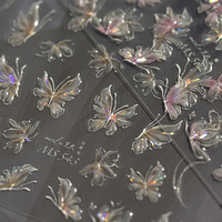 Nouveaux produits 2026 Tomoni – Autocollants papillons 3D transparents effet glaçon pour nail art, moins d'un dollar, jouets DIY