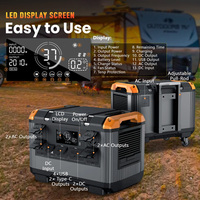 Générateur 3000W, Powerstation 2688Wh, générateur solaire portable, charge rapide PD, station d'alimentation avec poignée de transport et roues