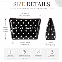 Nouvelle trousse de toilette personnalisée en PVC imperméable à motif à pois, organiseur de maquillage, pochette cosmétique