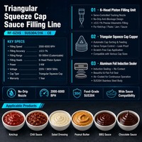 Ligne de production automatique de remplissage, bouchage et étiquetage de bouteilles souples 2000-6000 BPH pour sauces, ketchup, confitures, pâtes et condiments CE