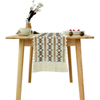 Chemin de table 12x72 pouces creux macramé toile de jute lin coton motif imprimé tricoté chemin de table à manger pour décor à la maison drapeau de table