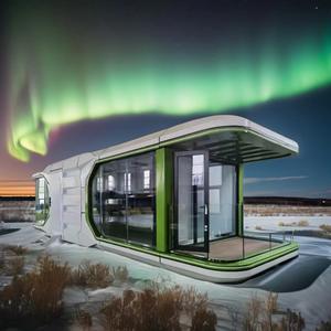 38ตารางเมตรราคาถูก prefab กลางแจ้งที่ทันสมัยเป็นมิตรกับสิ่งแวดล้อม prefab เล็กๆมือถือบ้านโรงแรมกลางแจ้งสำนักงานโชว์รูมพื้นที่แคปซูลเฮ้าส์ - Product Image 1