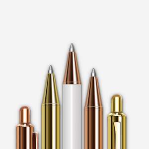 Stylo bille métallique de luxe 1,0 mm, finition or rose élégante, fournitures de bureau avec logo personnalisé, à clic - Product Image 5