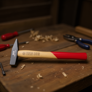 Marteau à griffes Usag382 382g avec manche en bois et poignée rouge pour travaux métalliques et menuiserie - Product Image 3