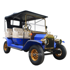 รถยนต์ไฟฟ้า ZOWN รุ่นวินเทจ 4 ล้อ สีขาว เปิดประทุน สำหรับใช้งานกลางแจ้ง - Product Image 1