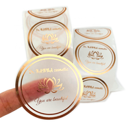 Label Stiker Perekat Cetak Logo Kecil Kustom dengan Foil Emas Mawar untuk Label Kosmetik
