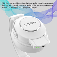 Casque sans fil supra-auriculaire LDON F09 avec éclairage RGB, affichage numérique, transducteurs dynamiques et coussinets en cuir protéiné pour Bluetooth 5.3