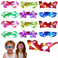12 Paires de Lunettes LED Lumineuses Clignotantes en Plastique Coloré, Formes Assorties, Cadeaux de Fête pour Anniversaire d'Enfants