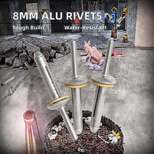 18.8Mm 20Mm Aluminium Drievoudige Klinknagel Waterdicht Ontwerp Schil Type Bloem Rozet Carland Vouwen Pop Klinknagels Zwart - Product Image 2