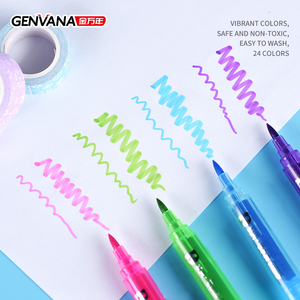Juego <span class=keywords><strong>de</strong></span> Marcadores Lavables GENVANA, 24 Colores, Rotuladores <span class=keywords><strong>de</strong></span> Acuarela para Venta al por Mayor, Educación Preescolar <span class=keywords><strong>y</strong></span> Escuelas <span class=keywords><strong>de</strong></span> Arte - Product Image 3