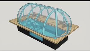 <span class=keywords><strong>Piscine</strong></span> extérieure avec tente pour la protection contre le <span class=keywords><strong>soleil</strong></span> et la pluie dans la cour - Product Image 3