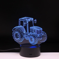 Lampe de chevet 3D colorée Dailu Racing Car, décoration de bureau, lampes tactiles 3D pour salon