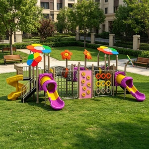 Ensemble <span class=keywords><strong>de</strong></span> toboggan combiné <span class=keywords><strong>de</strong></span> qualité supérieure pour enfants, en plastique, pour l'école, l'extérieur, avec parcours d'obstacles - Product Image 2