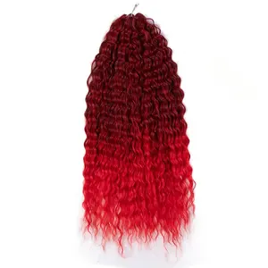 Extension de cheveux au crochet Deep Wave, cheveux torsadés Water Wave, tresses de déesse synthétiques, blonde ombrée ondulée, vente en gros, 24 pouces, 30 pouces