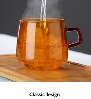 Mug à café en verre nordique à double paroi résistant à la chaleur, vente en gros directe d'usine, pour usage domestique, thé, lait