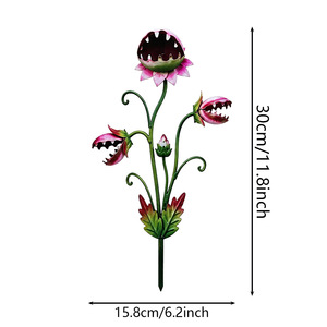 Pali decorativi in metallo a forma <span class=keywords><strong>di</strong></span> trappola per mosche Venus per giardino, decorazioni singole per vasi <span class=keywords><strong>di</strong></span> fiori inestetiche per patio, cortile e aiuole - Product Image 5