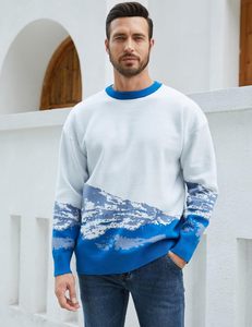 Áo len dệt kim tùy chỉnh OEM ODM, kiểu dáng áo len chui đầu cổ tròn, chất liệu len jacquard dễ thương dành cho nam, mùa đông, cặp đôi - Product Image 2