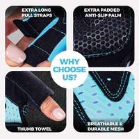 Guantes Deportivos KFTOutdoor Unisex de Malla para Gimnasio y Fitness, Medios Dedos, Acolchados, Antideslizantes, Transpirables, Ajustables, con Agarre Extra