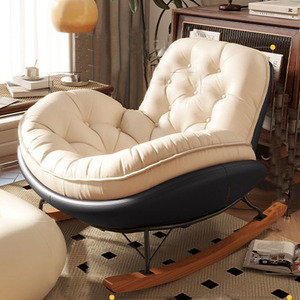 Cadeira Lounge Moderna e Cadeira de Balanço, Leve e Luxuosa, Ideal para um Sofá de Varanda Relaxante com Descanso para os Pés. - Product Image 1